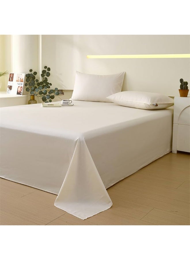 Deluxe Ivory White Comfy Flat Bed Linen Set (5 Pieces) - 240 x 260 cm - Image 4